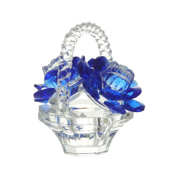 

Gracefuls Crystals Rose Basket Sculpture, Bring Romance to Home Environments синій