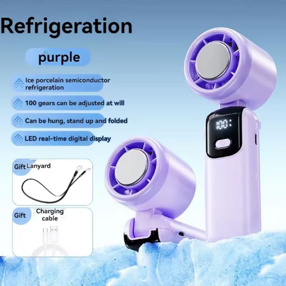 

Полупроводниковое охлаждение Мини ручной вентилятор Мощный турбовентилятор Для путешествий на открытом воздухе фиолетовый