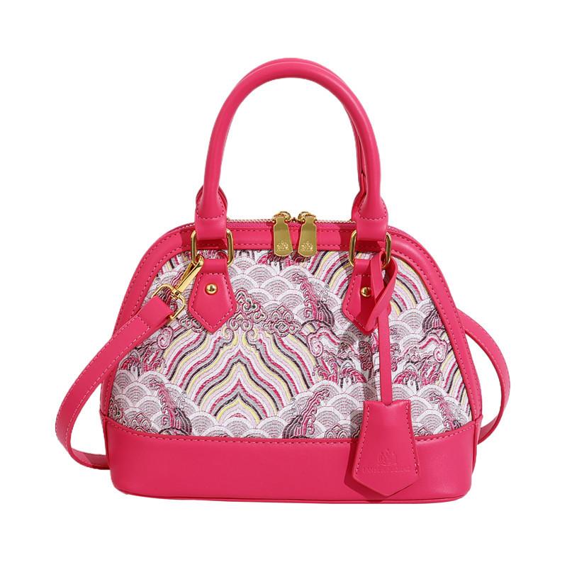 Stylish and Simple Embroidery Xiangyun Handbag Women's Shoulder Messenger Bag High-end Shell Bag