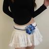 Weaving Waist Belt for Women Bohemian Style Braided Dress Belt with Flower