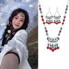 Hanfu-Inspired Ethnic Jewelry: Dunhuang Apsara Beaded Tassel Necklace & Forehead Ornament