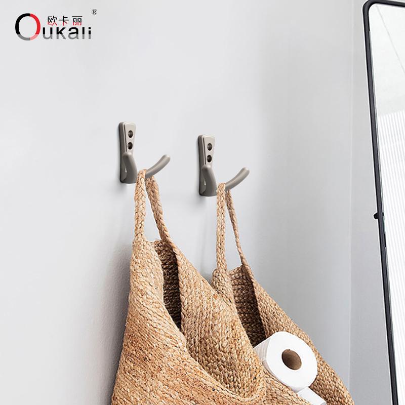 Oukali Modern Wall Mounted Hook Bathroom Zinc Alloy Brushed Brass L Shape Kitchen Cheap Chinese Factory Tower Hook