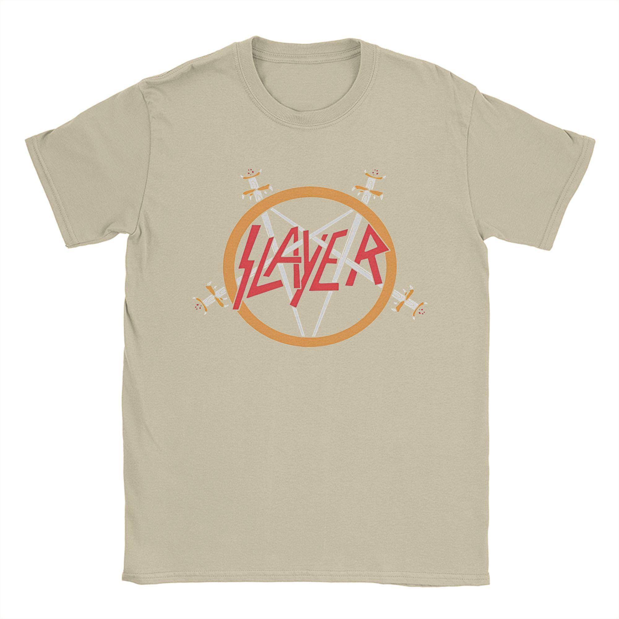 

Футболка з принтом гурту Slayer Чоловіча Жіноча 100% Бавовна Футболка Одяг S хакі