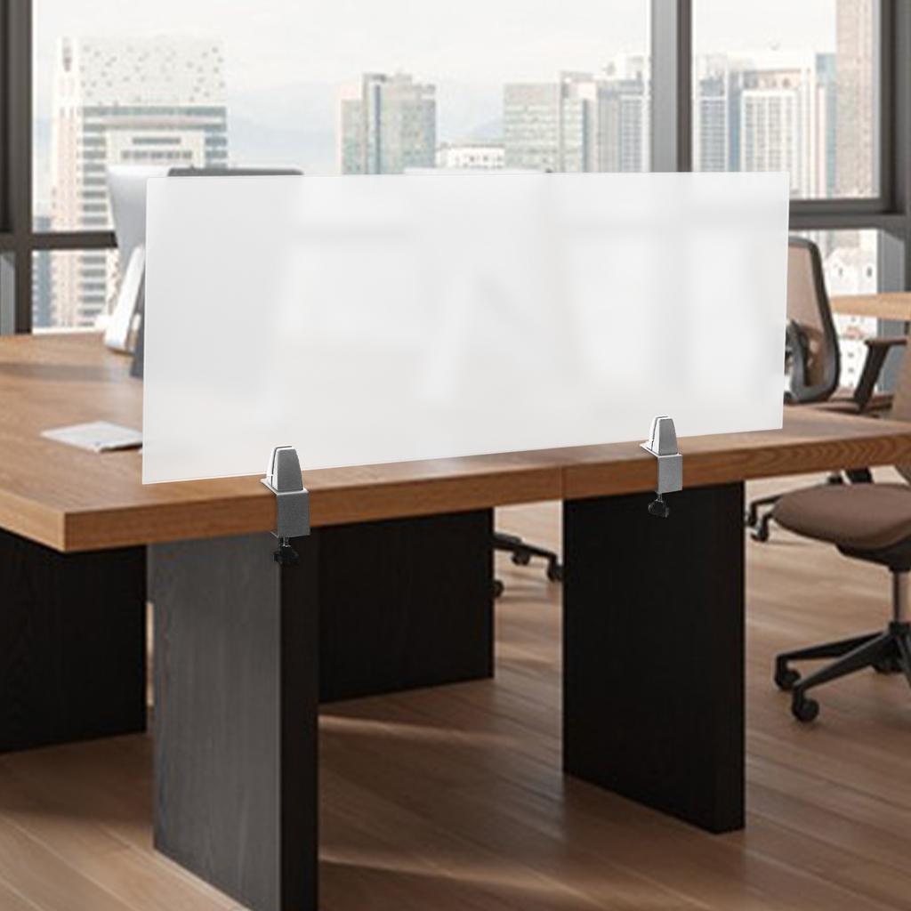Acrylic Frosted Office Partition - Single Panel, Modern Desk Divider, Clear Privacy Screen for Workspace, Clamp-On Desktop Panel