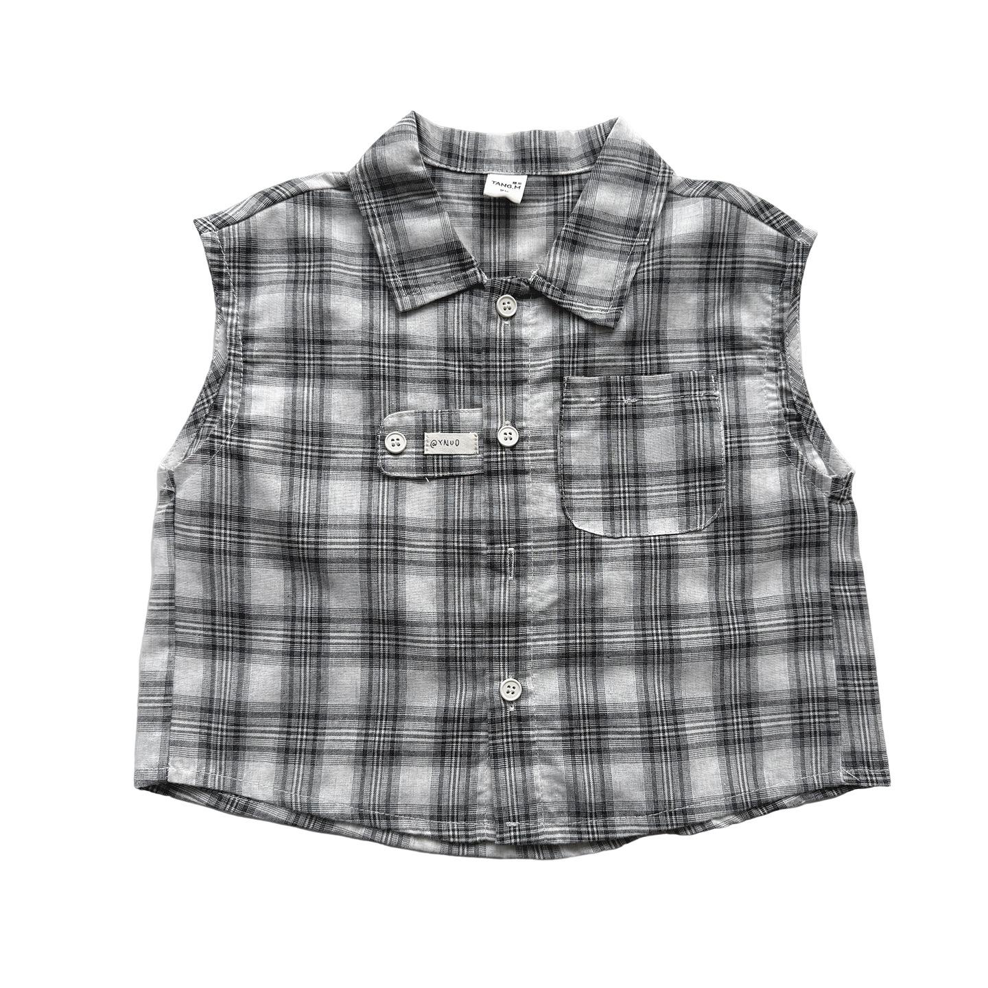 Children s 2026 Summer Korean Style Short-Sleeved Shirt with Toddler Vest Cardigan 130cm