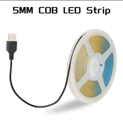 400Leds/M 5MM DC 5V/12V LED COB Streifen Warmweiß Blau LED Streifen licht TV Hintergrund Beleuchtung Band Home Decor Lampe 5m LED String Licht