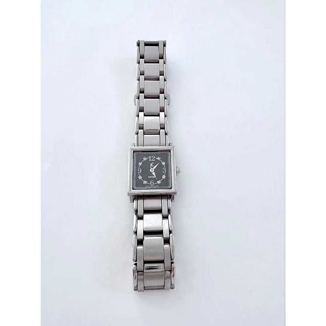 Used CITIZEN Citizen Square Black Dial Ladies Watch Battery Replaced