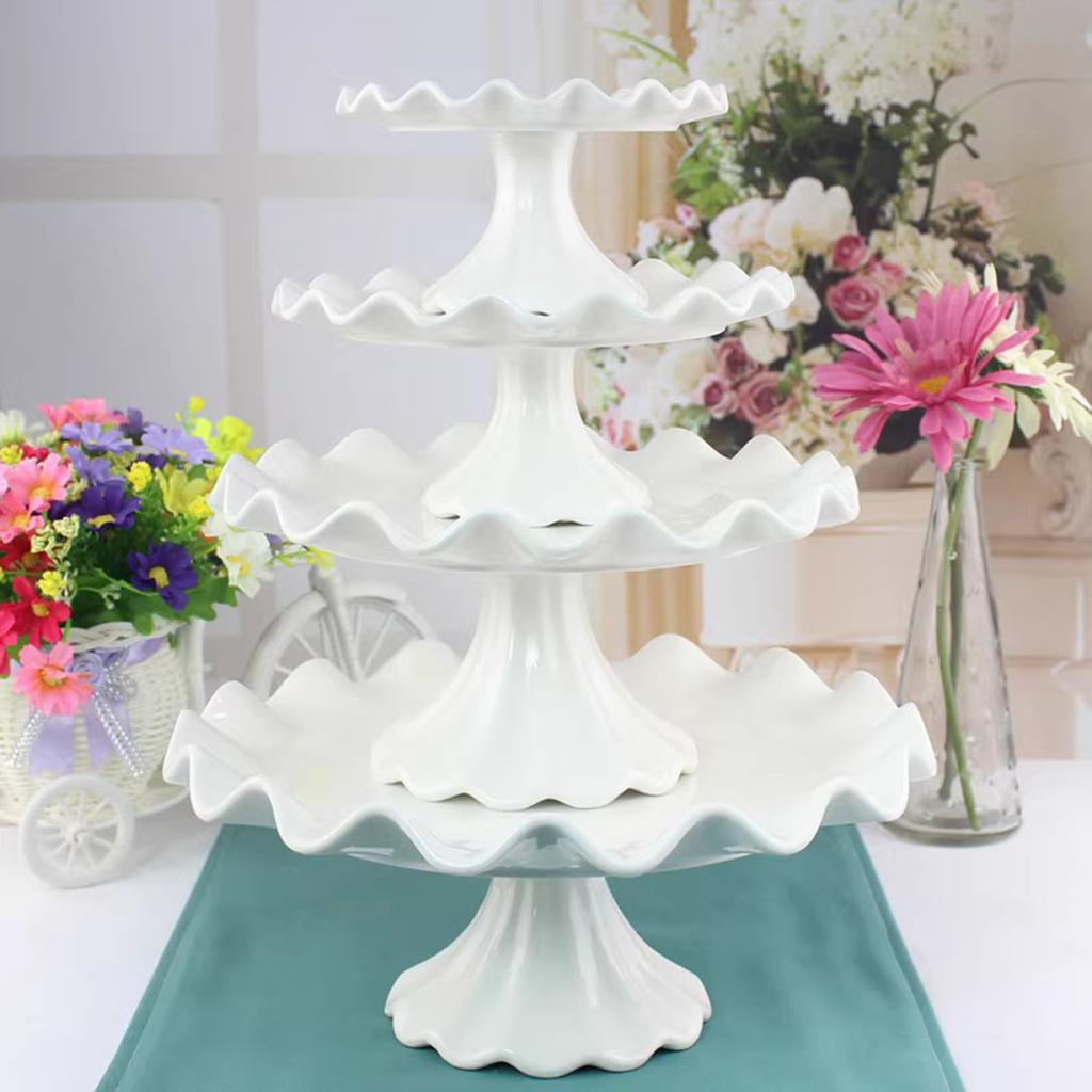 High Quality Ceramic Dessert Tray Elegant Ceramic Cake Stand Display Holder For Desserts And Pastries At Parties