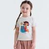 Girls' Cartoon Print Cotton Short Sleeve Top