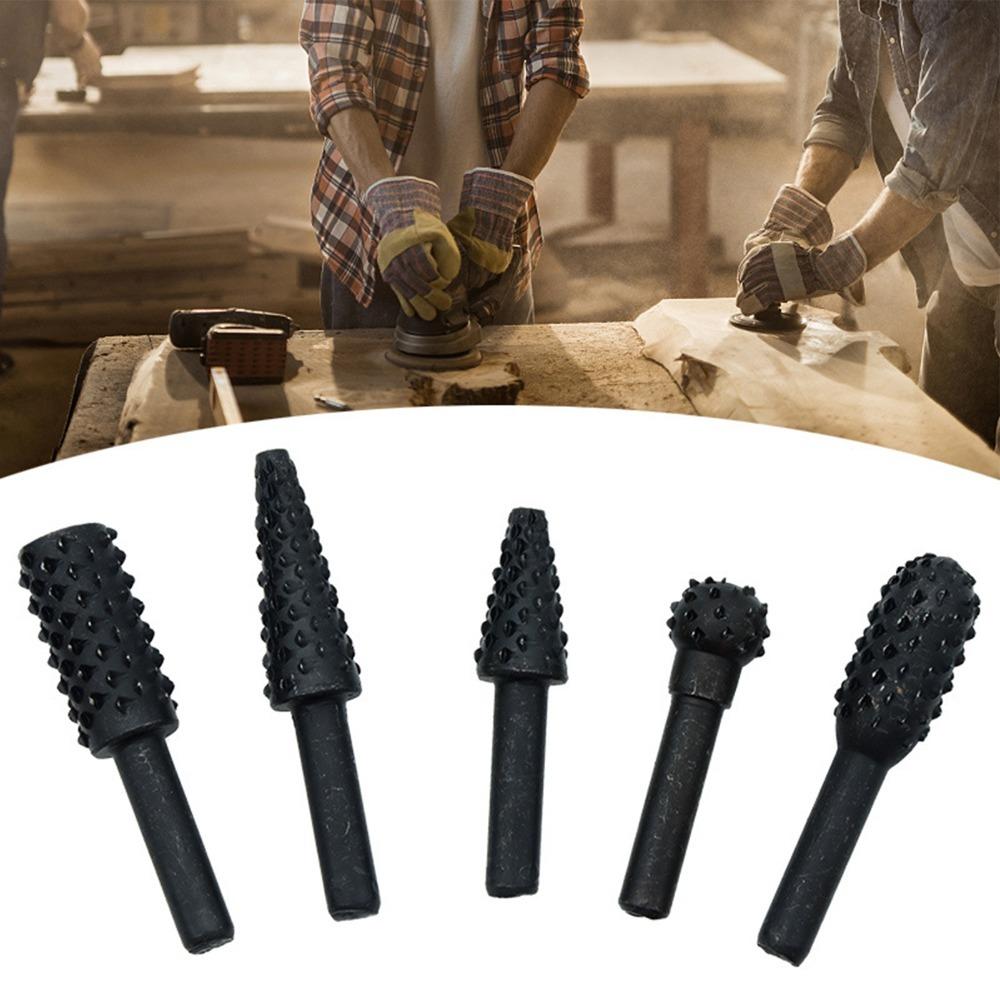 5pcs Black Finish Rotary Drill Bits Set High Carbon Steel Twist Drill Bits Set Wood Carving