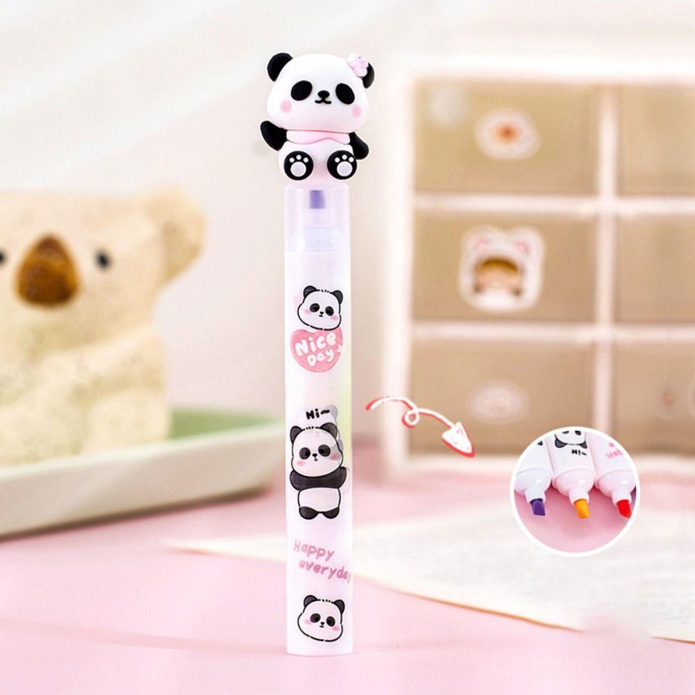 

Cartoon Panda Highlighter Pen Creative Marker Pen Portable Fluorescent Pen School Office Style 4