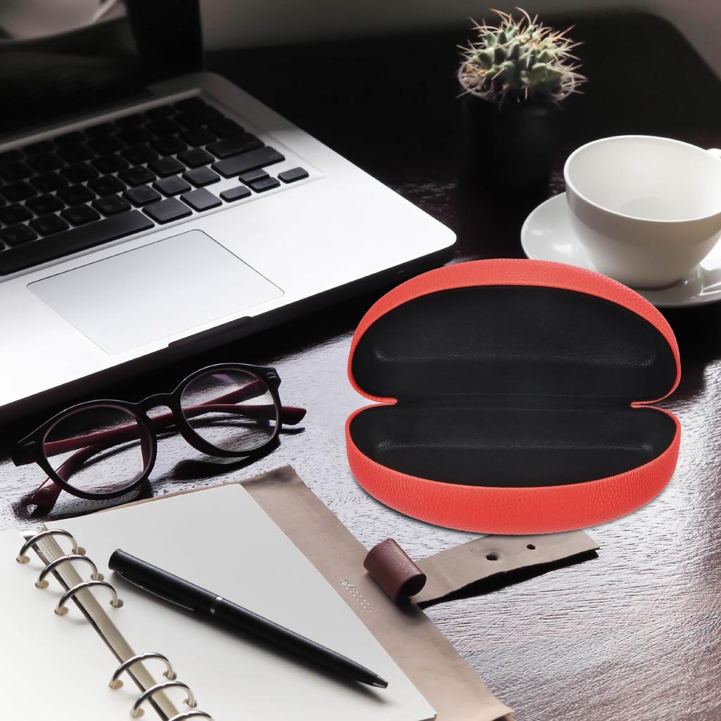 Uxcell Eyeglass PU Leather Hard Shell Eyeglass Protector Portable Sunglasses Case for Men and Orange 2-Pack Cases, Anti-Scratch Case, Women,