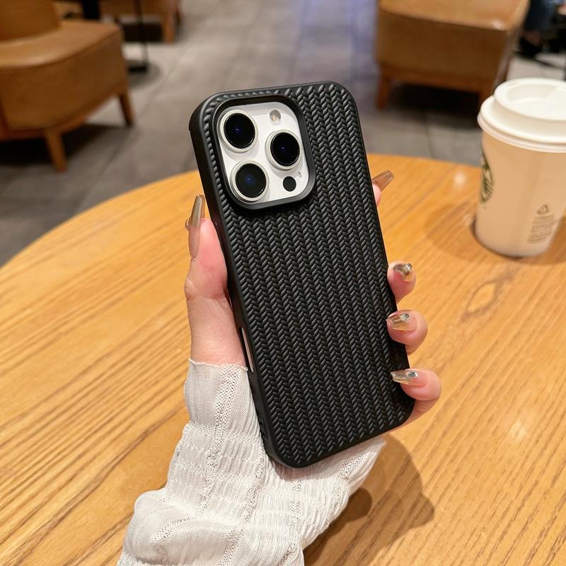 Soft Shockproof Knitting Texture Phone Case For iPhone 16 15 14 13 12 11 Pro Max X XS XR 8 7 Plus SE Silicone Bumper Back Cover