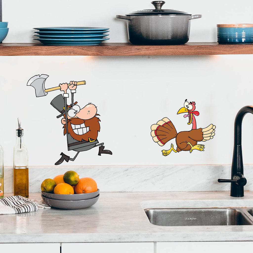 Creative Kitchen Wall Stickers, Diner Dining Room Decor, Removable Self-Adhesive Wall Decals