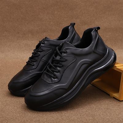New Autumn Men's Casual Leather Shoes Men's All Cowhide Breathable Outdoor Sports Shoes Toe Layer Cowhide Running Shoes