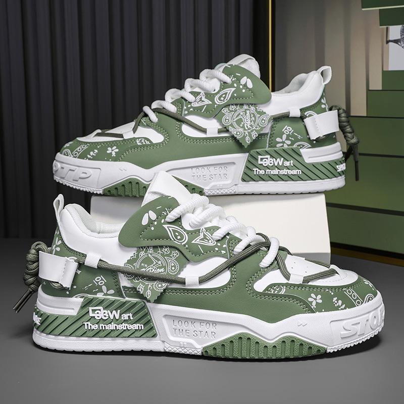 Student Breathable Thick Sole Casual Shoes Four Season Soft Sole Walking Shoes Men's Flat Shoes Youth Fashion Sports Board Shoes