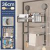 Zunwei No-Drill Gunmetal Grey Double Bar Towel Rack