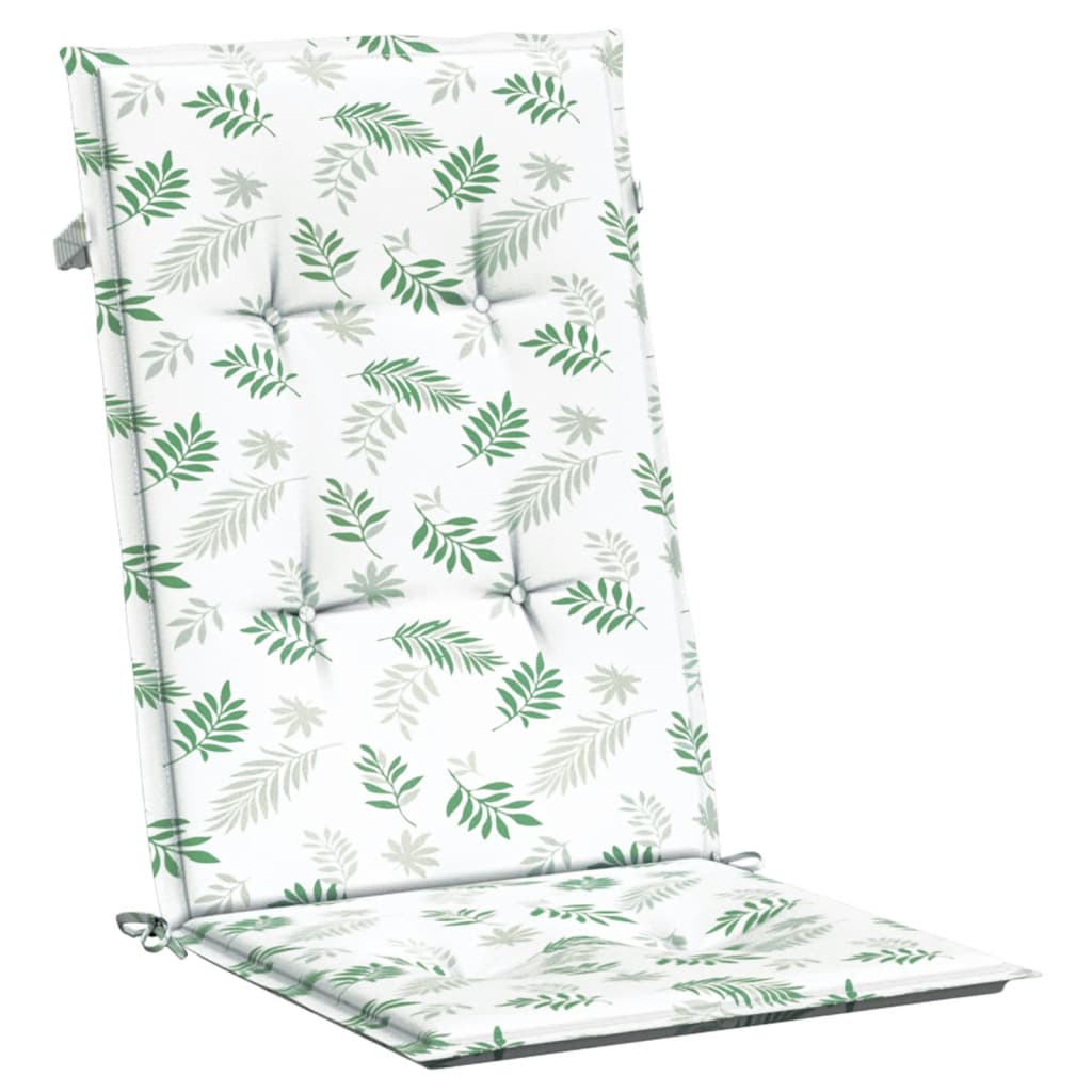 High Back Cushions (4 Pcs) Leaf Pattern Fabric