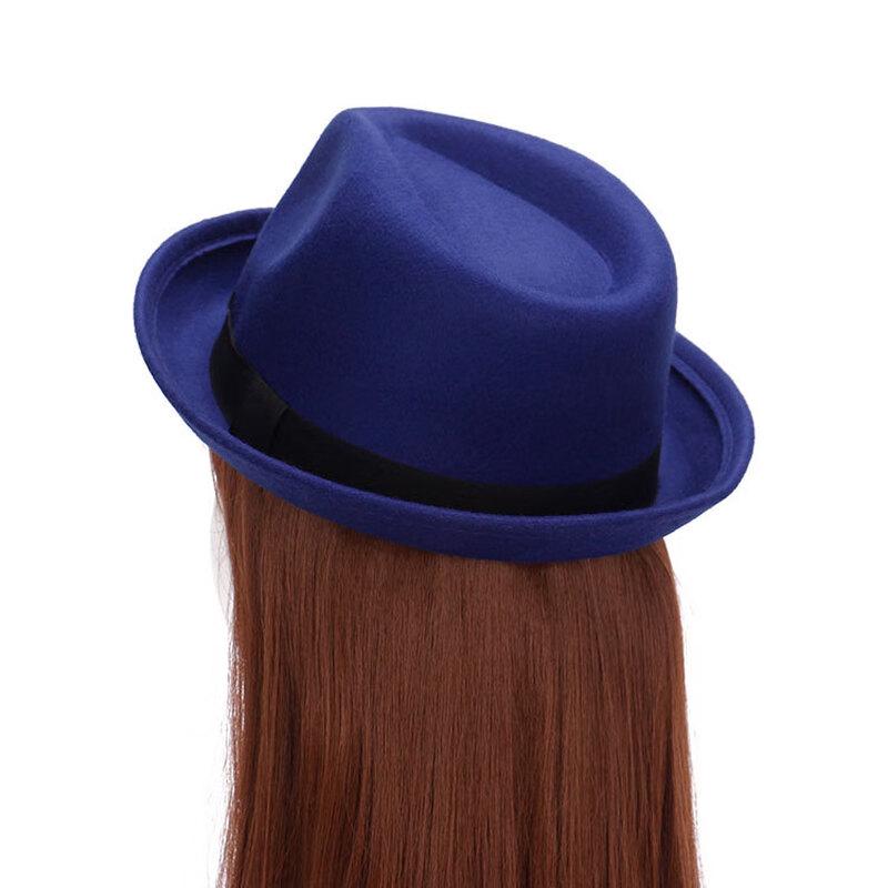 ZHENYUEQI Parent-Child Imitation Wool Felt British Round Top Hat
