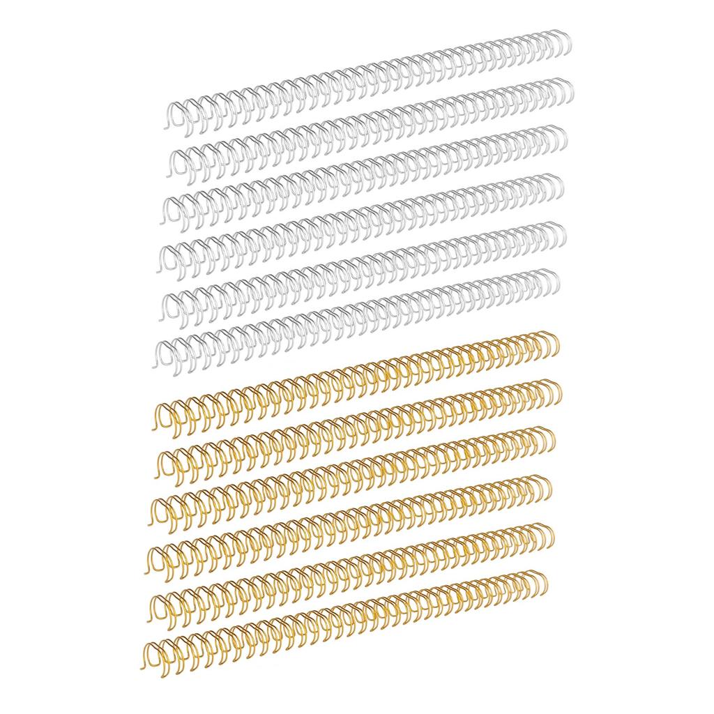 100PCS Spiral Binding Coils 34 Loops 3:1 Pitch  Paper Double Wire Binding Spines 120 Sheets Capaci