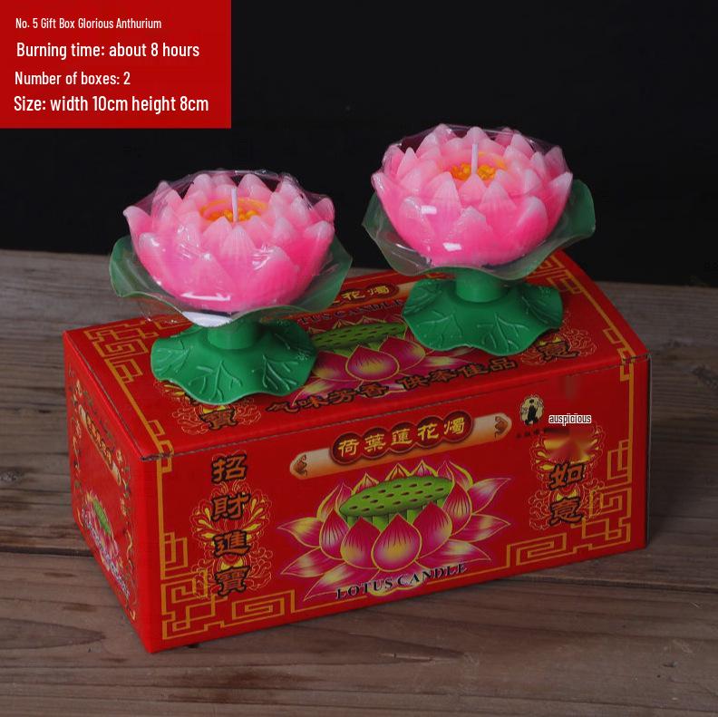 Lotus Lamp Candles: Red Floating Votive Lotus Candles Gift Box