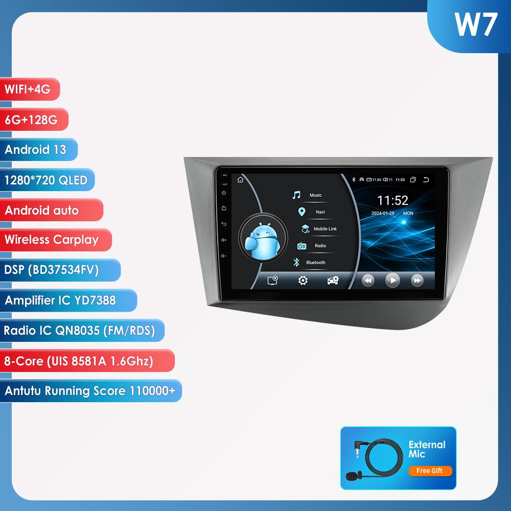 OSSURET Intelligent Snapdragon 6115 Car Radio for Seat Leon MK2 2005-2012 Intelligent Systems Carplay GPS Navigation Stereo Android Auto 2din BT 4G