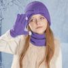 3-teiliges Winter-Mützen-Set für Kinder, Beanie, Schal, Handschuhe, warme Ohren, Strickmütze für Mädchen und Jungen, Kappe, Nackenwärmer, Outdoor, 3–8 Jahre