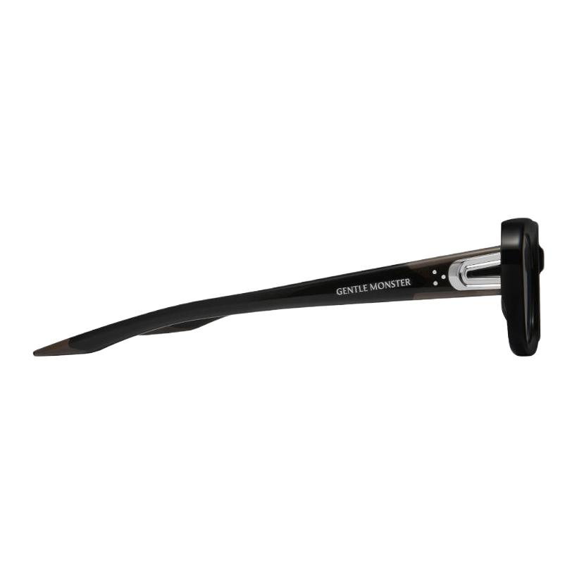 Gentle Monster Logo Engraved Rectangular Sunglasses Men Sunglasses Black MELROSE01