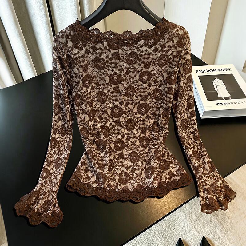 Women's Elegant Lace Long Sleeve Pullover Top
