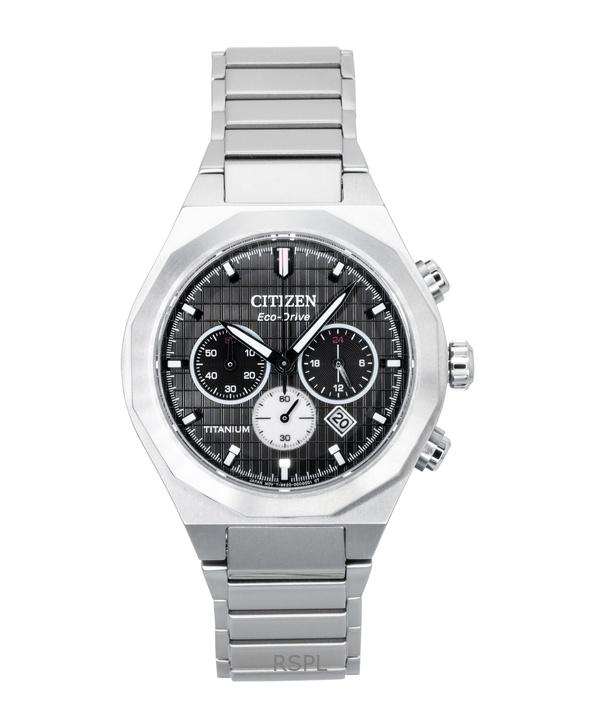 

Мужские часы Citizen Zenshin Senkei Chronograph Super Titanium Черный циферблат Eco-Drive CA4690-51E 100M чёрный