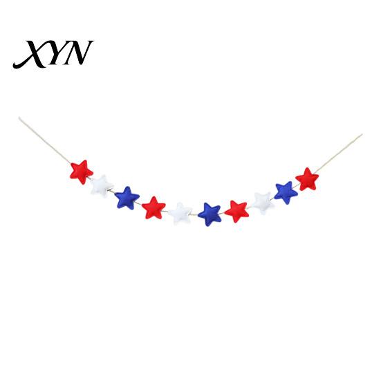 Holiday Party Decoration Patriotic Garland Banner for 4th of July Decorations, Red White Blue Hanging Colorful Bunting Memorial Day, Veterans