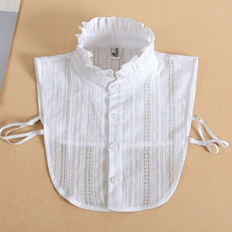 Vintage Stand Fake Collar Shirt Women Lace Lapel Detachable Collars For Women Black False Collars Woman Half Shirt Blouse