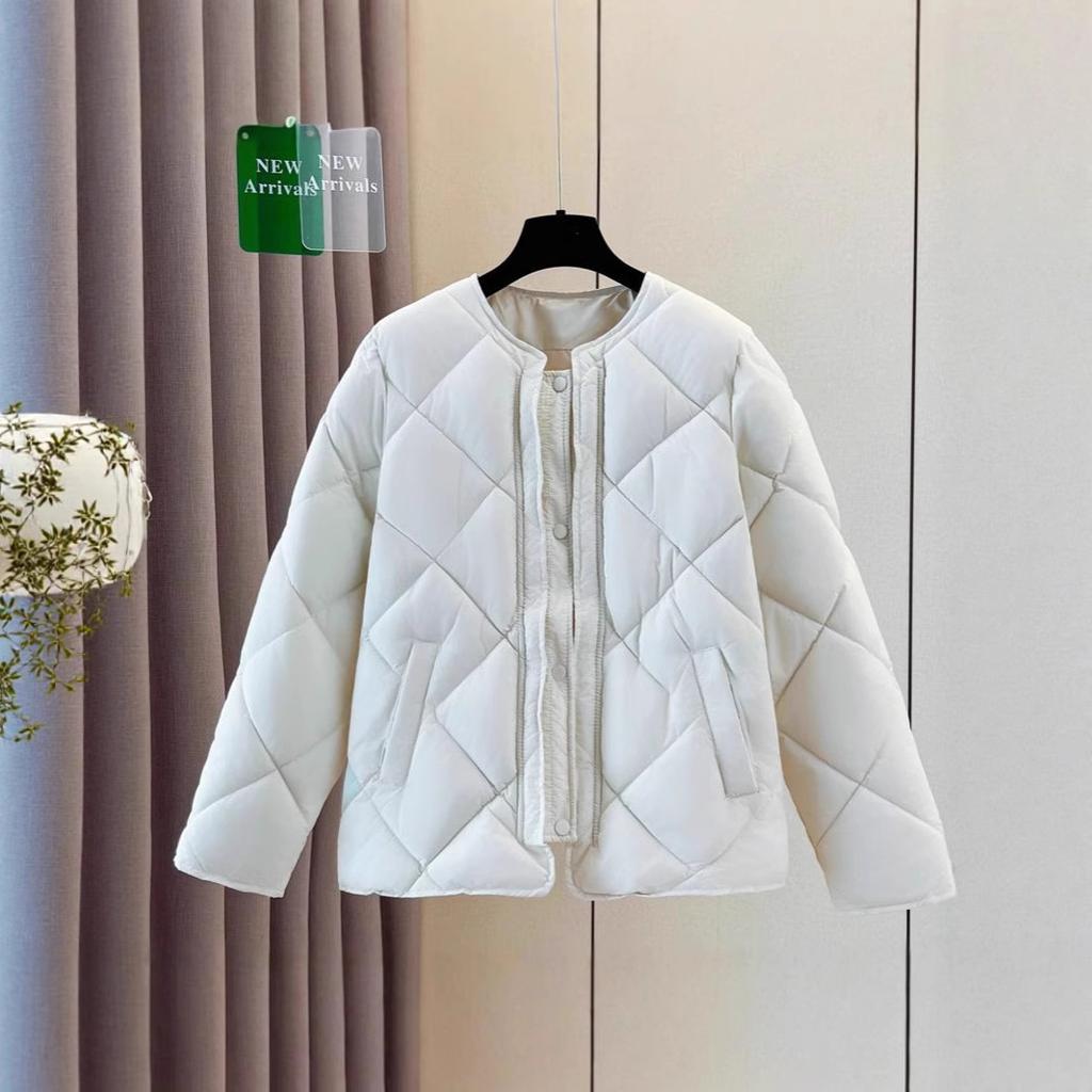 Rhombus cotton-padded clothes women's short winter new cotton-padded jackets retro feeling small fragrant cotton-padded jackets trendy