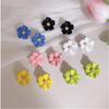Big Candy Color Flower Personalized Peach Blossom Stud Earring for Women Female Sweet Zircon Wholesale Wedding Christmas Gift