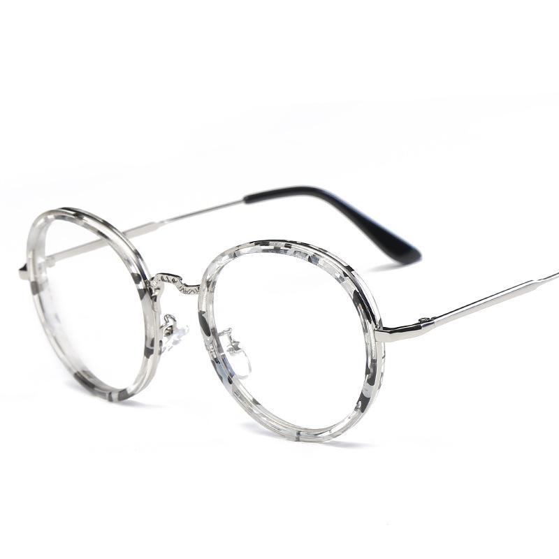 Non-Prescription Glasses Fashion Decorative Specs Pc Lenses Comfortable Round Frame Glasses For Travel Cycling Outdoor Sports