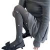 Grey Diamond Bow Embroidery Slimming Tights for Women