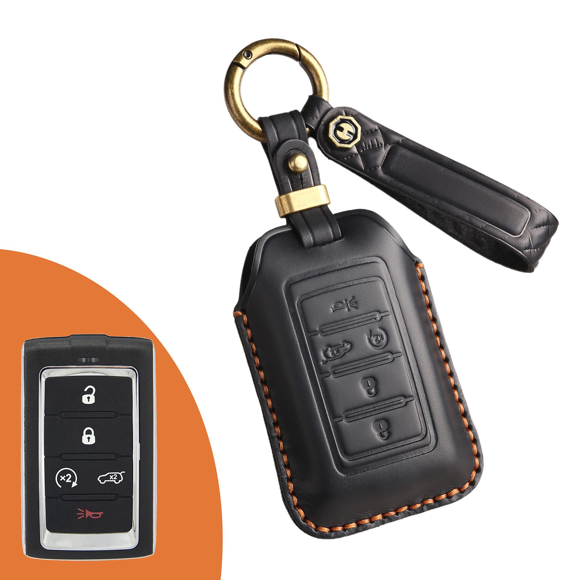 

Ретро Чехол для Ключа Подходит для Автомобильного Ключа Jeep Jeep Grand Cherokee New Energy Импортная Версия Кожаная Сумка.