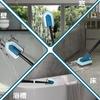 JEHONN Telescopic Deck Cleaning Brush, 106-130cm Long, with 4 Different Bath Cleaning Brush Heads for Bathtubs, Sinks, Floors, and Walls (Blue)