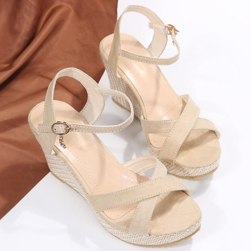 Fashion Women Sandals Fashion Outdoor Wedge Sandals Summer Casual Outdoor Beach Peep Toe Platform Women Shoes High Heel Buckle Sandals