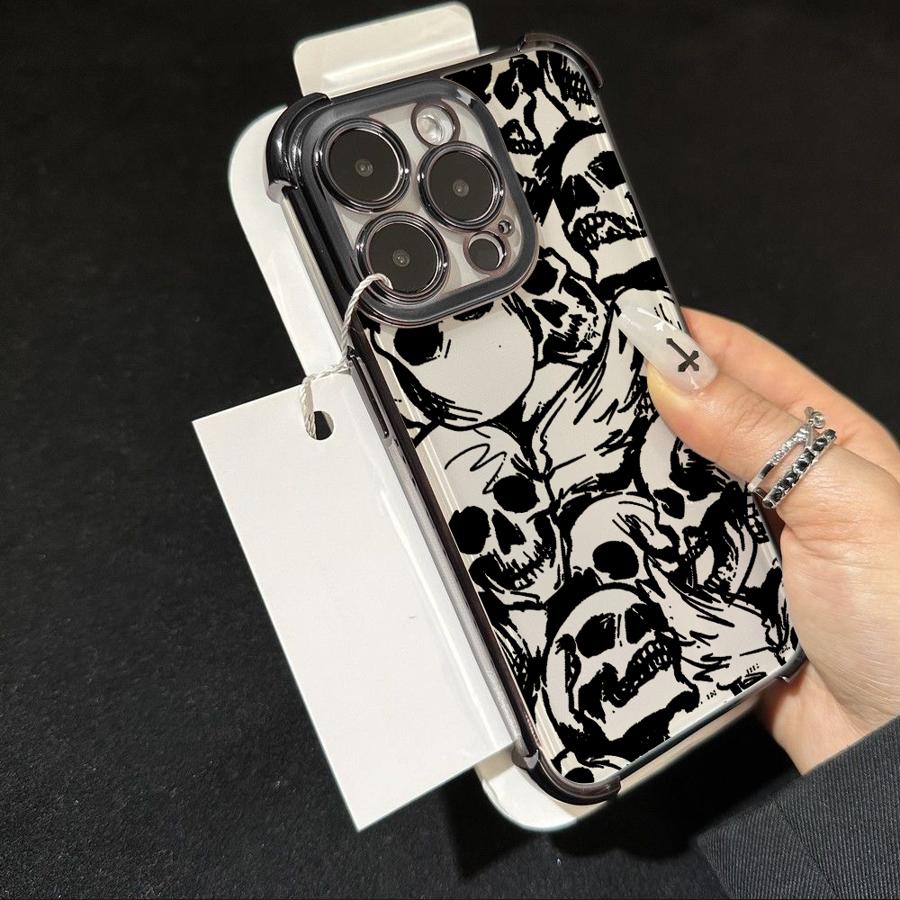 Gothic Skull Case for Apple iPhone 17 Pro Max 12 Plus Air 13 16 17 15 11 14 XS XR Phone Cover Funda