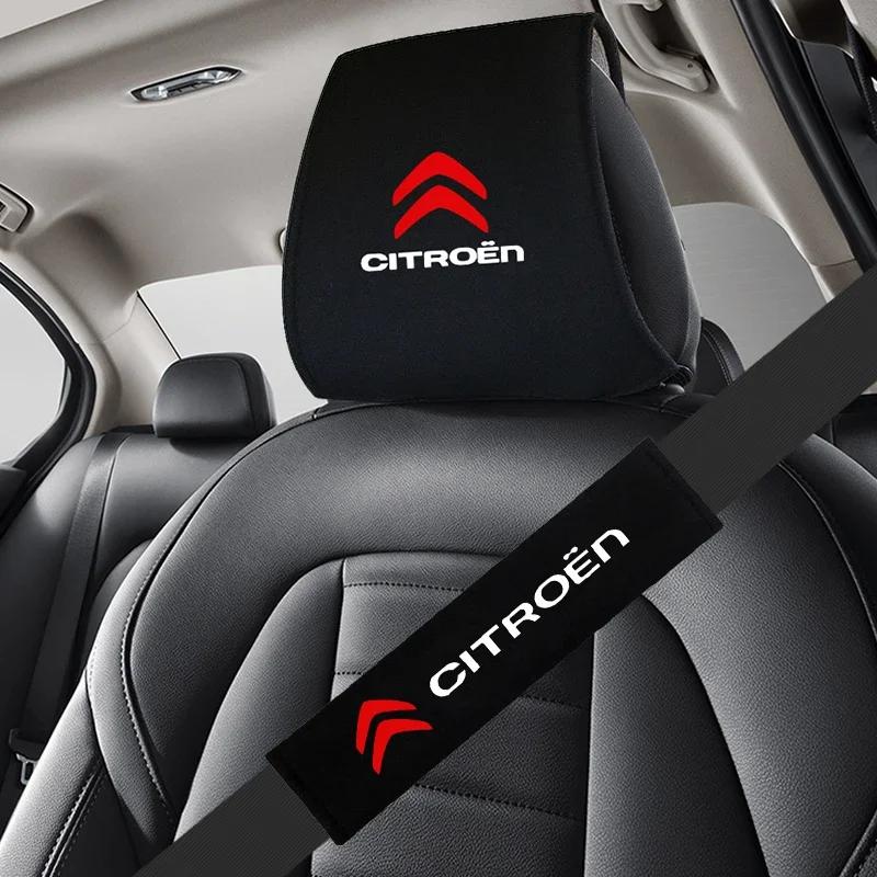 Car Super Soft Cotton Headrest Cover For Citroen C3 C4 Grand Picasso C1 C2 Car Safety Belt Shoulder Cover Seat Belt Padding Pad