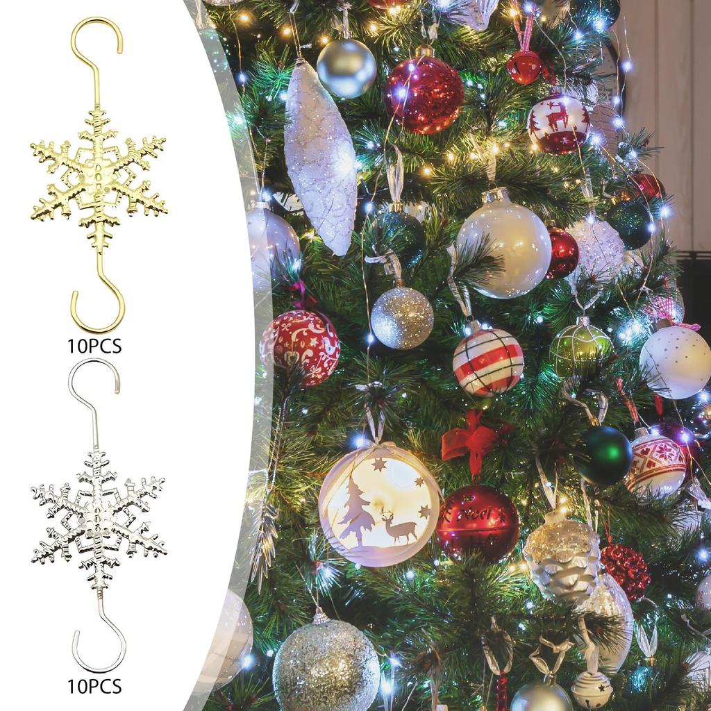 10 Pieces Christmas Ornament Hooks Christmas Tree Hangers Reusable Heavy Duty Xmas Hooks for Office Wedding Xmas Festival