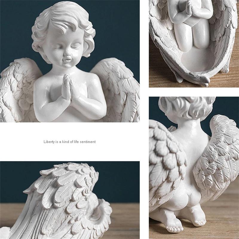Andělská křídla opeřená čajová svíčková figurka Ornament Pamětní dárek
