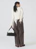Ray Beams Women's Long Sleeve Knit Shirred Zip V-Neck Cardigan, Off White, Free Size