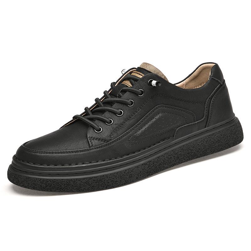 Men s Retro Slip-On & Lace-Up Casual Shoes - Versatile, Breathable, Autumn Style 42 чёрный