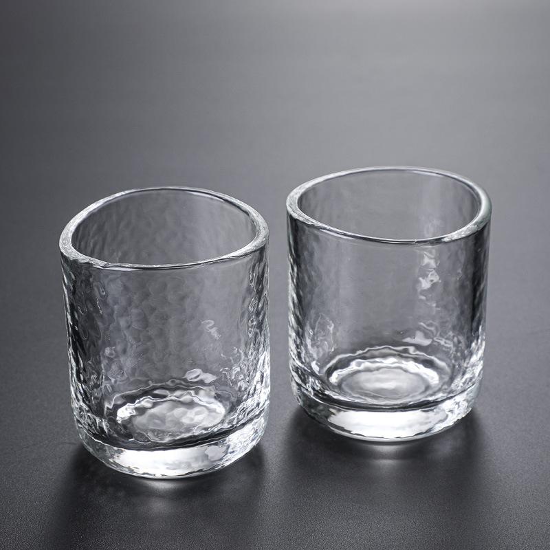 Glass coffee cup, hammer pattern bird's nest cup mouth teacup household 100ml