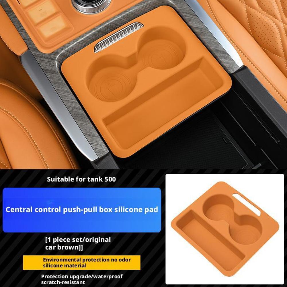 Car Central Control Push-pull Box Silicone Pad For Great Wall GWM Tank 500 Hi4-Z Hi4-T 2025-2025 Car Armrest Box Accessories