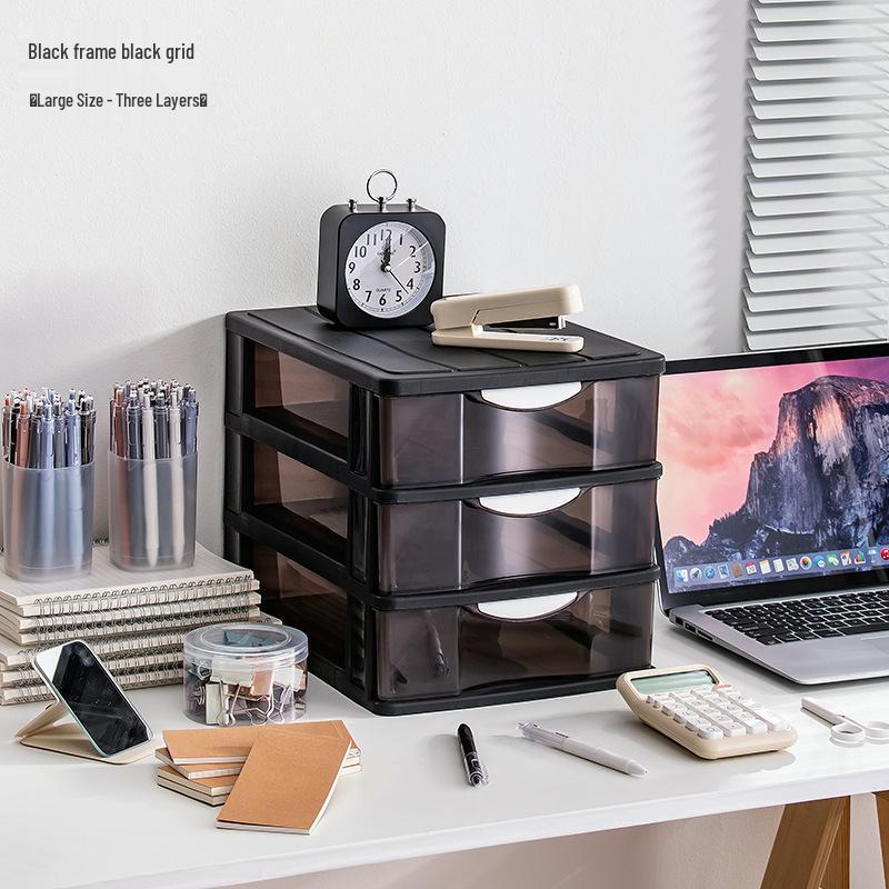 Transparent Drawer-Style Desktop Storage Box for Household Items and Cosmetics
