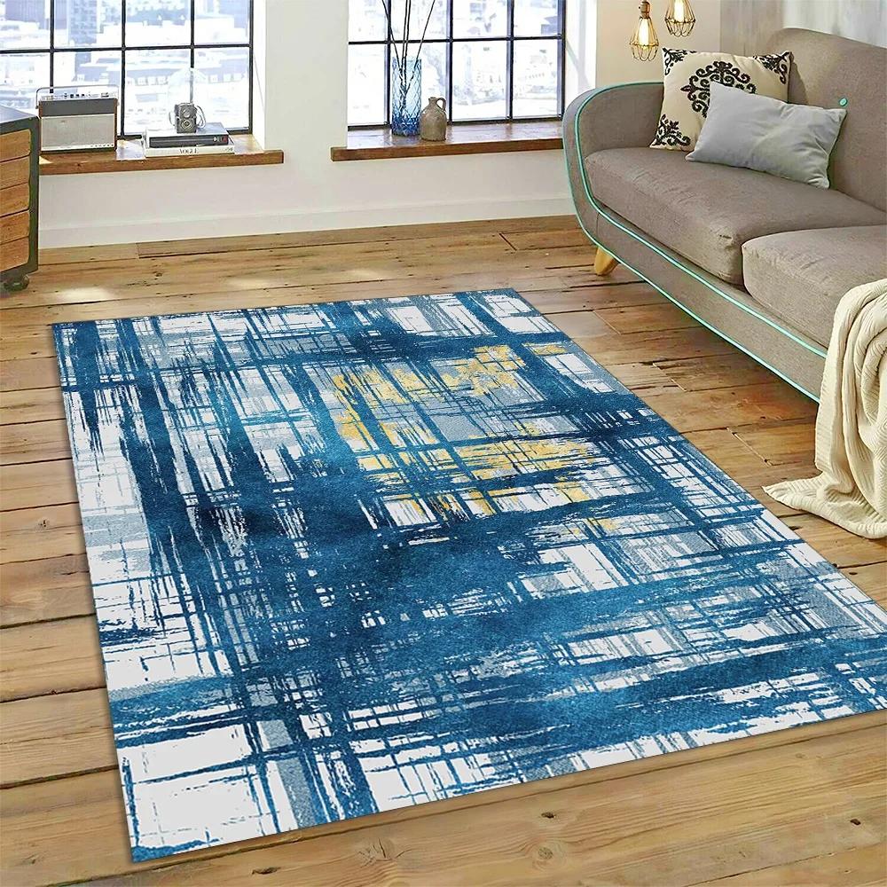 2025 New Style Bohemian Abstract Modern Art Geometry Carpet Rug for Living Room Bedroom Home Sofa Decoration,Non-slip Floor Mat