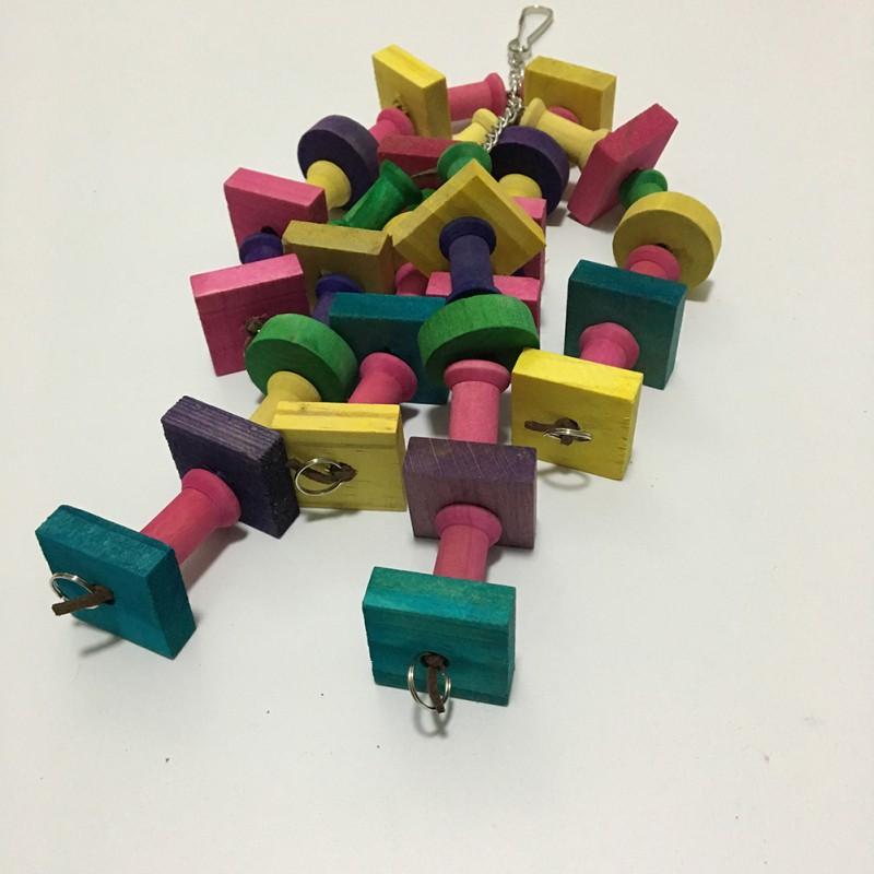 Bird Parrot Toy Large Parrot Toy Natural Wooden Bird Chew Toy Bite Resistant Bird Cage Chewing Toy Parrot Toy Playing Toy